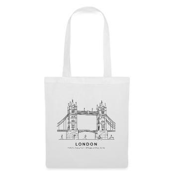 London — Tower Bridge Line Art - Stoffbeutel - Weiß - Vorne