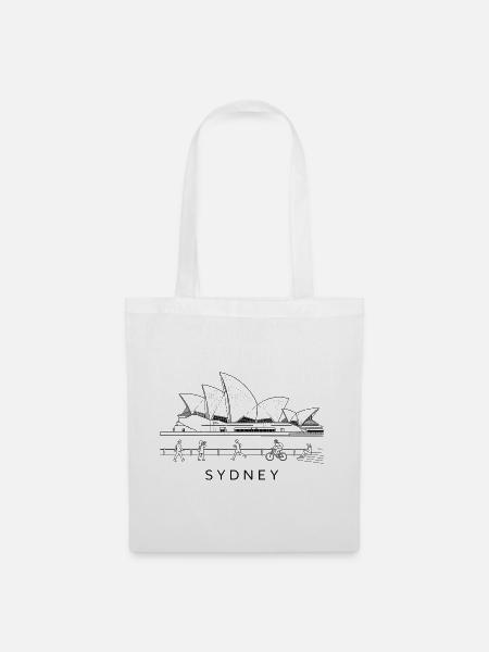 Sydney Opernhaus Linienkunst - Stoffbeutel - Weiß