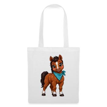 Kawaii Quarter Horse – Süßes Westernpferd - Stoffbeutel - Weiß - Vorne