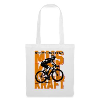Mein Motor Muskelkraft - Rennrad Motiv - Stoffbeutel - Weiß - Vorne