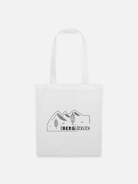 Überglücklich – Wandern, Berge und Natur erleben - Stoffbeutel - Weiß
