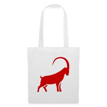 Roter Widerram Silhouette für Jäger - Stoffbeutel - Weiß - Vorne