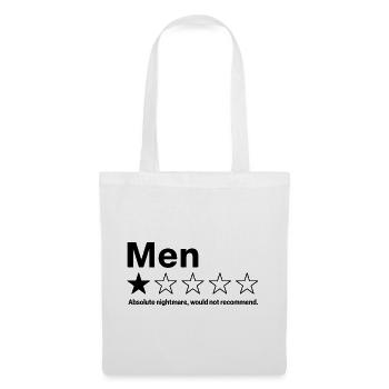 Men One Star Review Funny Rating - Stoffbeutel - Weiß - Vorne