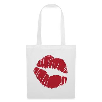 Red Lip Kiss - Stoffbeutel - Weiß - Vorne