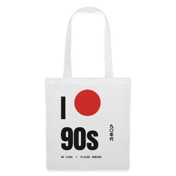 I Love The 90s Red Sun Be Kind Spul zurück - Stoffbeutel - Weiß - Vorne