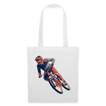 eometrische Origami-Mountainbiker-Polygonkunst - Stoffbeutel - Weiß - Vorne