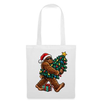 Sasquatch mit Weihnachtsbaum - Stoffbeutel - Weiß - Vorne
