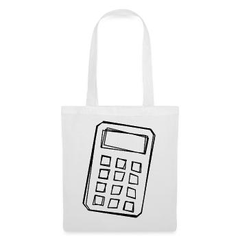 Taschenrechner handgezeichnet - Stoffbeutel - Weiß - Vorne