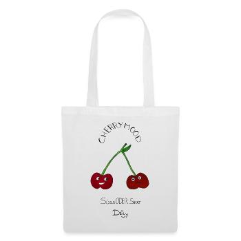 CherryMood – Kirschen, süß oder sauer - Stoffbeutel - Weiß - Vorne