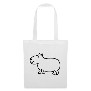 Handgezeichnete Capybara-Skizze – Niedlicher Nager - Stoffbeutel - Weiß - Vorne