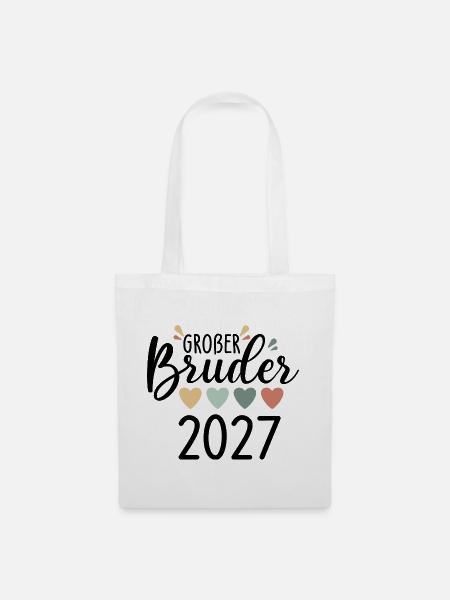 Großer Bruder 2027 Ankündigung - Stoffbeutel - Weiß