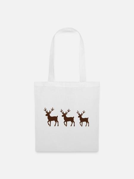 Süßes Rentier Weihnachten Weihnachtsgeschenk - Stoffbeutel - Weiß