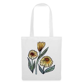 Daisy Meadow Aquarellblüte - Stoffbeutel - Weiß - Vorne