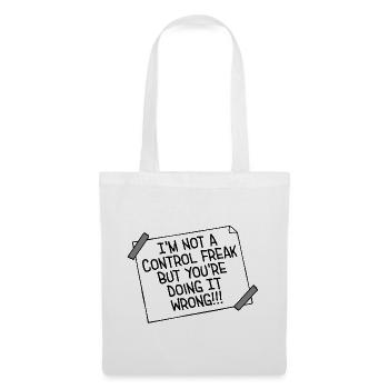 Control Freak Doing It Wrong Frecher Spruch Motiv - Stoffbeutel - Weiß - Vorne