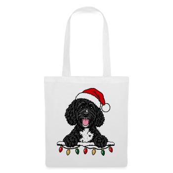 Portugiesischer Wasserhund Weihnachten - Stoffbeutel - Weiß - Vorne