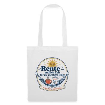 Rente: Endlich Zeit Für Entspannung - Stoffbeutel - Weiß - Vorne