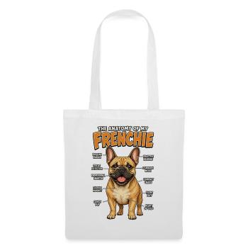 Witziges Französische Bulldogge Hund Frenchie - Stoffbeutel - Weiß - Vorne