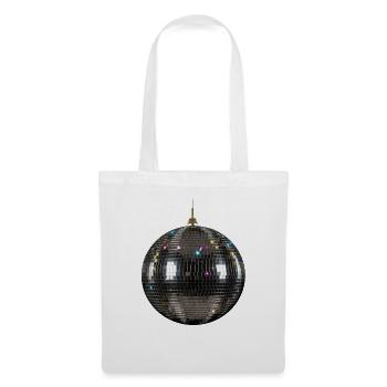 Silber Discokugel Vintage Geburtstag Party Tanz - Stoffbeutel - Weiß - Vorne
