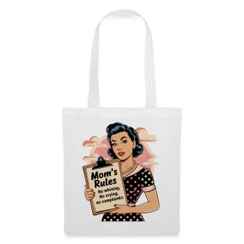Mamas Regeln Retro Mutterschaft Humor-Design - Stoffbeutel - Weiß - Vorne