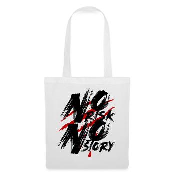 No Risk No Story – Mut Risiko Motivation Spruch - Stoffbeutel - Weiß - Vorne