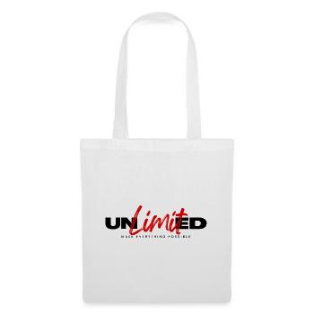 Unlimited – Motivation Erfolg Mindset Spruch - Stoffbeutel - Weiß - Vorne