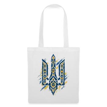 Ukraine Tryzub Vintage Stickmuster Vyshyvanka - Stoffbeutel - Weiß - Vorne