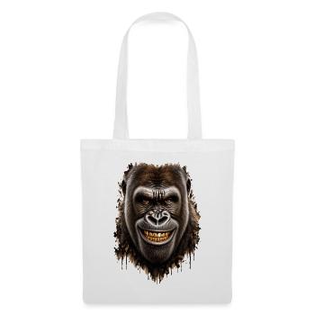 Gorilla mit goldenem Lächeln – Urbaner Stil - Stoffbeutel - Weiß - Vorne