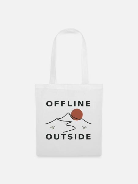 Offline Outside – Berge & Natur - Stoffbeutel - Weiß