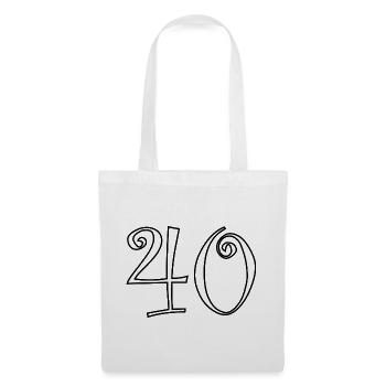 40. 40 JAHRE. 40-JÄHRIGES JUBILÄUM. 40-JÄHRIGES JUBILÄUM. - Stoffbeutel - Weiß - Vorne