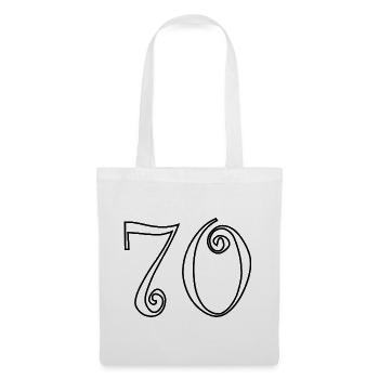 70. 70 JAHRE. 70-JÄHRIGES JUBILÄUM. 70-JÄHRIGES JUBILÄUM. - Stoffbeutel - Weiß - Vorne