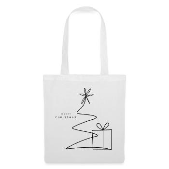 One Line Christmas Tree & Gift - Stoffbeutel - Weiß - Vorne