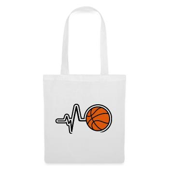 Basketball Herzschlag Puls Line Art Minimal Shirt - Stoffbeutel - Weiß - Vorne