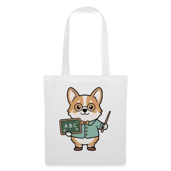 Niedliche Kawaii Corgi Lehrerpädagogen Kleidung - Stoffbeutel - Weiß - Vorne