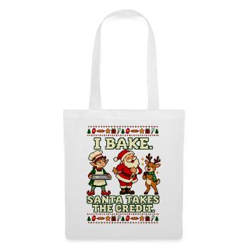 Weihnachtsbäckerei Plätzchen Backen - Stoffbeutel - Weiß - Vorne