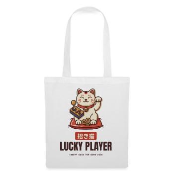 Glücksspieler Maneki Neko Arcade-Joystick-Gamer - Stoffbeutel - Weiß - Vorne