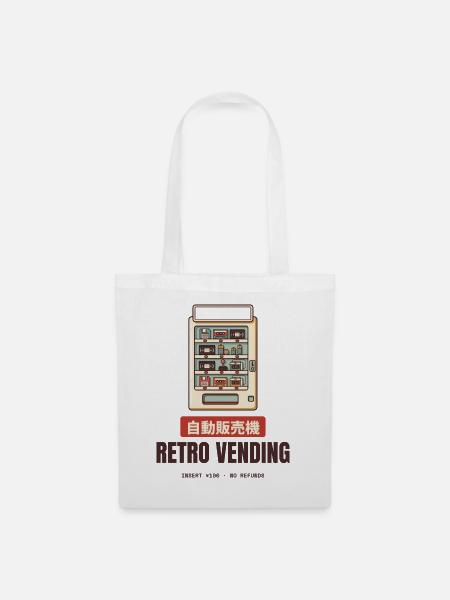Retro-Verkaufsautomaten-Diskettekassette Japan - Stoffbeutel - Weiß