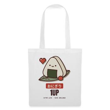 Onigiri 1UP Extra Life Pixel Heart Kawaii - Stoffbeutel - Weiß - Vorne