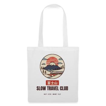 Slow Travel Club Mount Fuji Bullet Train - Stoffbeutel - Weiß - Vorne