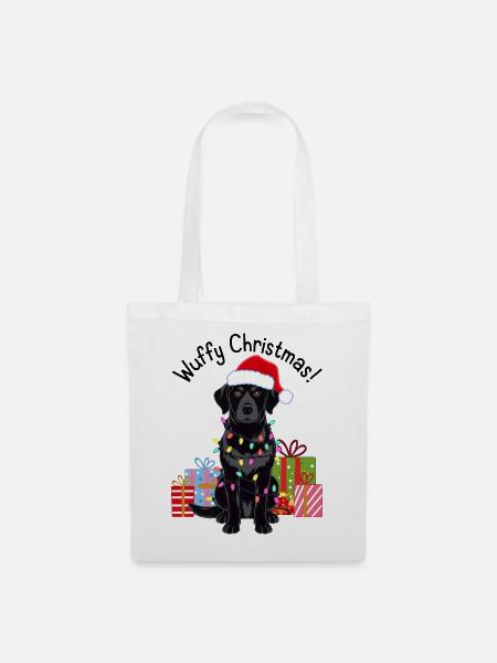 Hund Weihnachten Hunde Weihnachtspullover - Stoffbeutel - Weiß