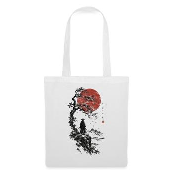 Roter Mond, Bonsai und Samurai - Stoffbeutel - Weiß - Vorne