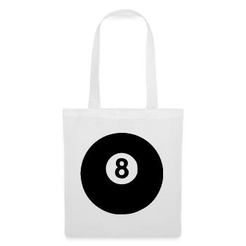 Billardkugel Billard Geschenk - Stoffbeutel - Weiß - Vorne