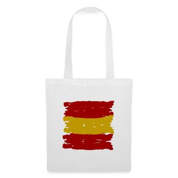 Spanien Flaggenstreifen Pinselkunst - Stoffbeutel - Weiß - Vorne
