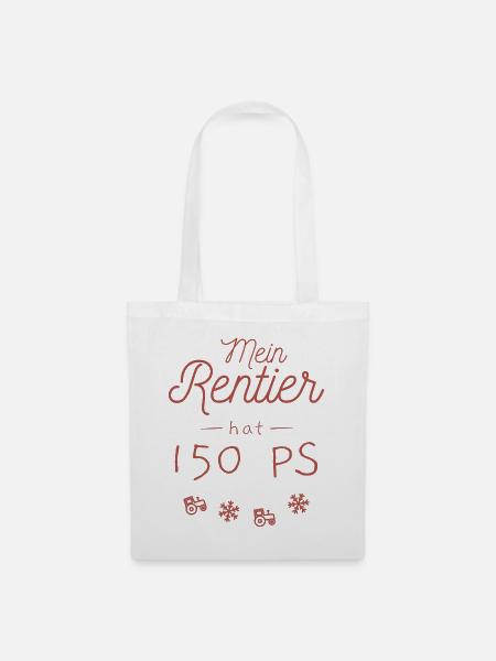 Mein Rentier hat 150 PS - Stoffbeutel - Weiß