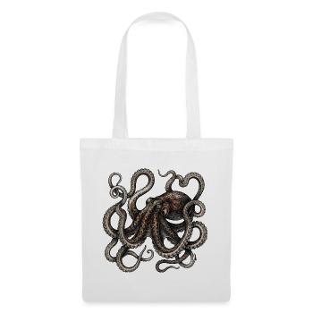 Oktopus im Vintage-Stil - Stoffbeutel - Weiß - Vorne