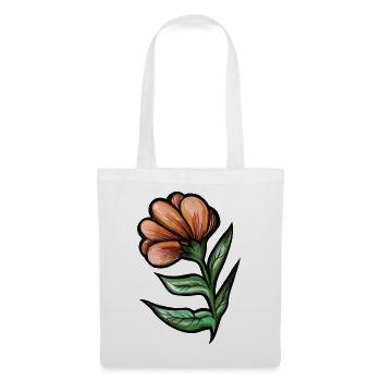 Botanische Illustration der lebhaften orangen Blume - Stoffbeutel - Weiß - Vorne
