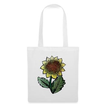 Sonnenblumen-Skizze-Botanischer Tee - Stoffbeutel - Weiß - Vorne