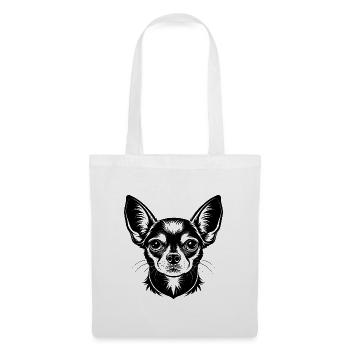 Chihuahua-Hundekopf - Stoffbeutel - Weiß - Vorne