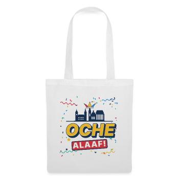 Oche Alaaf Retro Aachen Karneval Skyline Konfetti - Stoffbeutel - Weiß - Vorne