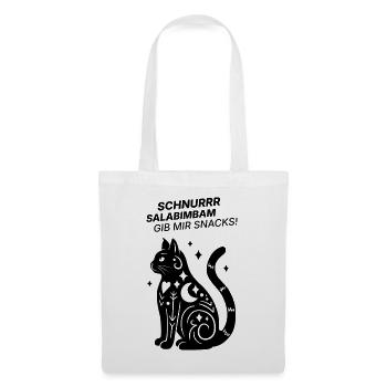Schnurrrsalabimbam - Gib mir Snacks! - Katze - Stoffbeutel - Weiß - Vorne