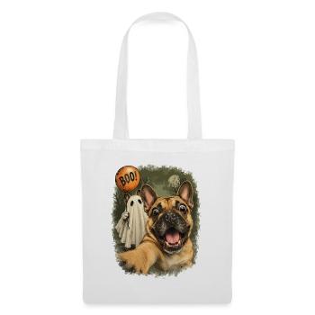 Boo Französische Bulldogge Mit Geist Zu Halloween - Stoffbeutel - Weiß - Vorne